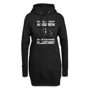 Tanken Benzin Auto Motorrad Tankstelle Diesel - Hoodie-Kleid - Schwarz - Vorne