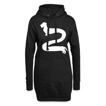 Teckel à poil rugueux long teckel - Sweat-shirt à capuche long Femme - noir - Devant
