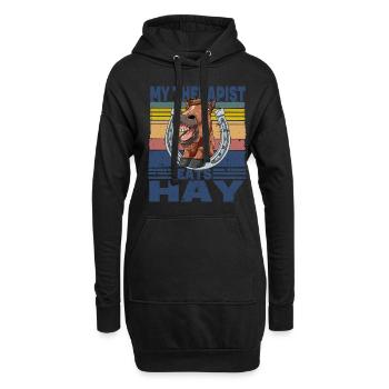 My Therapist Eats Hay - Hoodie-Kleid - Schwarz - Vorne
