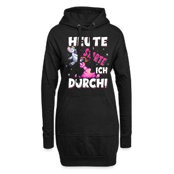 Heute Starte Ich Durch - Pupsen Einhorn - Hoodie-Kleid - Schwarz - Vorne