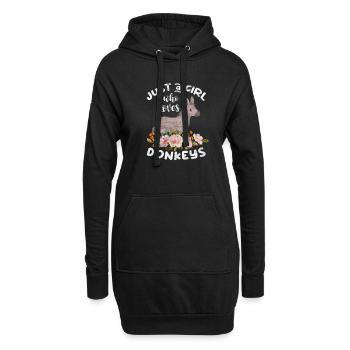 Fille âne - Sweat-shirt à capuche long Femme - noir - Devant