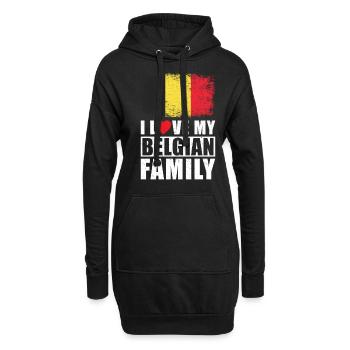 Belgien Familie - Hoodie-Kleid - Schwarz - Vorne