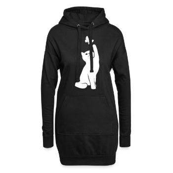 Katze Lustiges Kätzchen Katzenliebhaber Geschenk - Hoodie-Kleid - Schwarz - Vorne