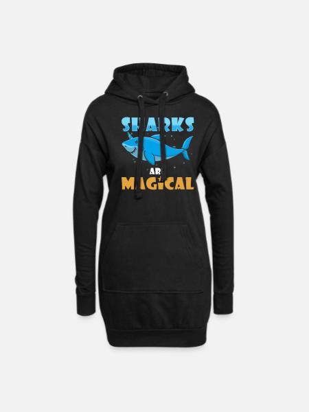 Hai Einhorn Hai - Hoodie-Kleid - Schwarz