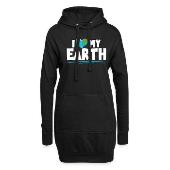 J’aime mon Jour de la Terre Protéger la nature - Sweat-shirt à capuche long Femme - noir - Devant