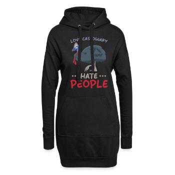 Cassowary - Hoodie-Kleid - Schwarz - Vorne
