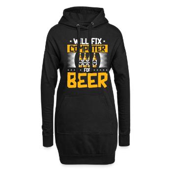 Will Fix Computer Beer Programmierer IT Support - Hoodie-Kleid - Schwarz - Vorne