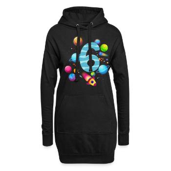 6. Geburtstag Jungen 6 Jahre Planeten Geburtstag - Hoodie-Kleid - Schwarz - Vorne