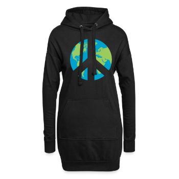 Symbole de la paix mondiale - Sweat-shirt à capuche long Femme - noir - Devant