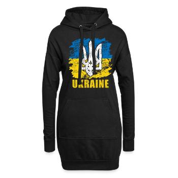 Ukraine - Hoodie-Kleid - Schwarz - Vorne