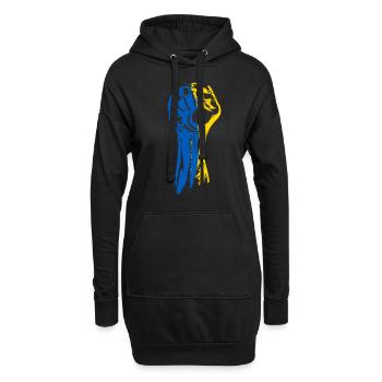Ukraine Faust in Ukraine Farben - Hoodie-Kleid - Schwarz - Vorne
