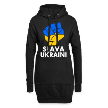 Slava ukraini - Hoodie-Kleid - Schwarz - Vorne