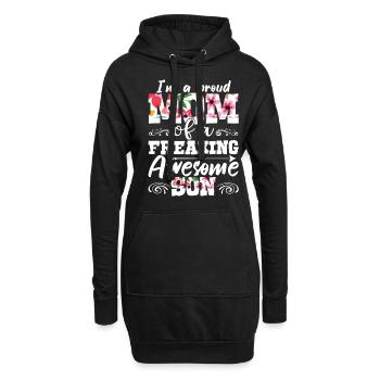 I M a Proud Mom Of a Freaking Awesome Son - Hoodie-Kleid - Schwarz - Vorne