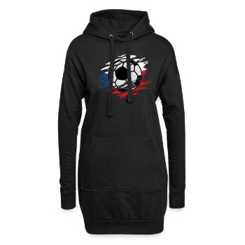 Tschechische Republik Fußball Tschechische Flagge - Hoodie-Kleid - Schwarz - Vorne