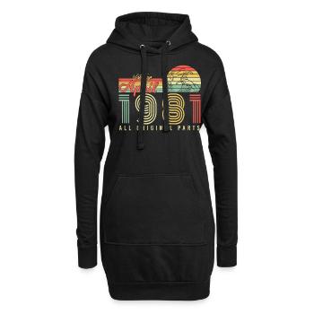 Geboren April 1981 - Hoodie-Kleid - Schwarz - Vorne