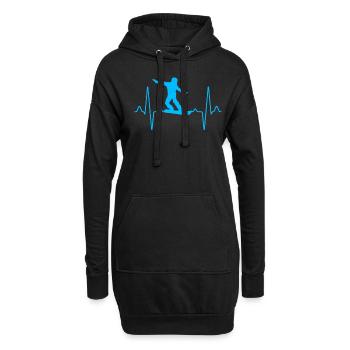 Rythme cardiaque en snowboard - Sweat-shirt à capuche long Femme - noir - Devant
