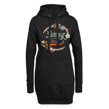 Danse swing Lindy Hop Swing Out - Sweat-shirt à capuche long Femme - noir - Devant