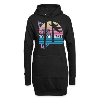 Tchoukball Vaporwave Ästhetisches Retro-Geschenk - Hoodie-Kleid - Schwarz - Vorne