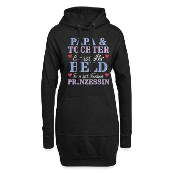 Vater Tochter Held Prinzessin Herz Werdender Papa - Hoodie-Kleid - Schwarz - Vorne