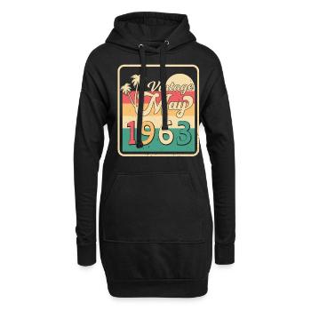 Millésime de mai 1963 - Sweat-shirt à capuche long Femme - noir - Devant