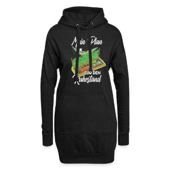 Mein Plan für den Ruhestand Garten und Hängematte - Hoodie-Kleid - Schwarz - Vorne