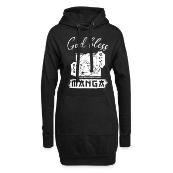 Manga Geschenk - Hoodie-Kleid - Schwarz - Vorne