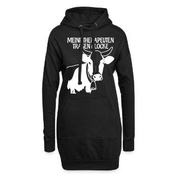 Vache Allgäu avec cloche Allgäuer - Sweat-shirt à capuche long Femme - noir - Devant