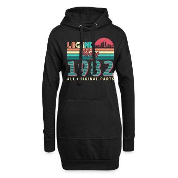 40e anniversaire mai 1982 - Sweat-shirt à capuche long Femme - noir - Devant