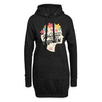 Féminisme féministe Militante des droits des femmes - Sweat-shirt à capuche long Femme - noir - Devant