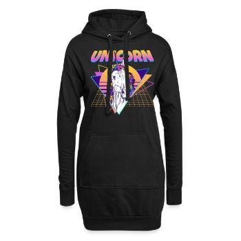 Unicorn Vaporwave Aesthetic Retro - Hoodie-Kleid - Schwarz - Vorne