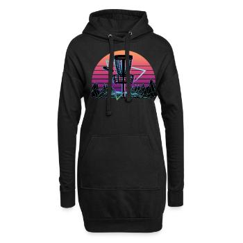 Disc Golf Vaporwave Aesthetic Retro - Hoodie-Kleid - Schwarz - Vorne