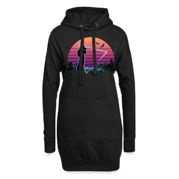 Birdwatcher Birdwatching Vaporwave Aesthetic - Hoodie-Kleid - Schwarz - Vorne