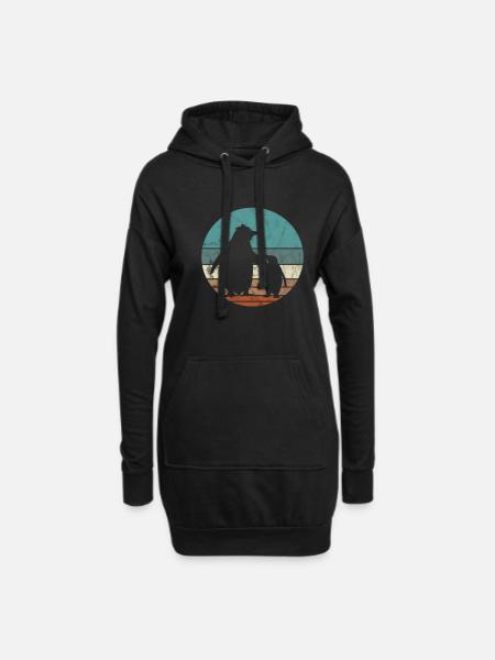 Pinguin - Hoodie-Kleid - Schwarz