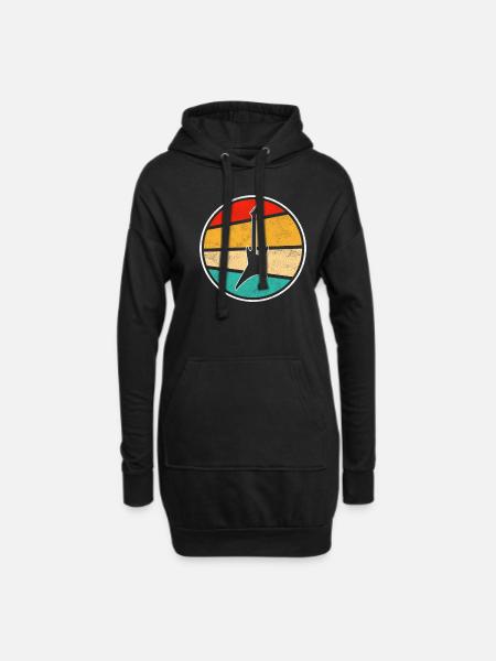 E Guitar Retro - Hoodie Dress - black