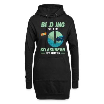 Kitesurfen Kitesurfer - Hoodie-Kleid - Schwarz - Vorne