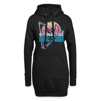 Gymnastik Retro Geschenk - Hoodie-Kleid - Schwarz - Vorne