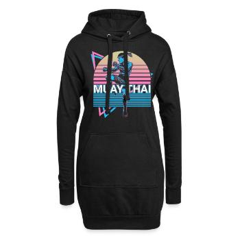 Muay Thai Retro Geschenk - Hoodie-Kleid - Schwarz - Vorne