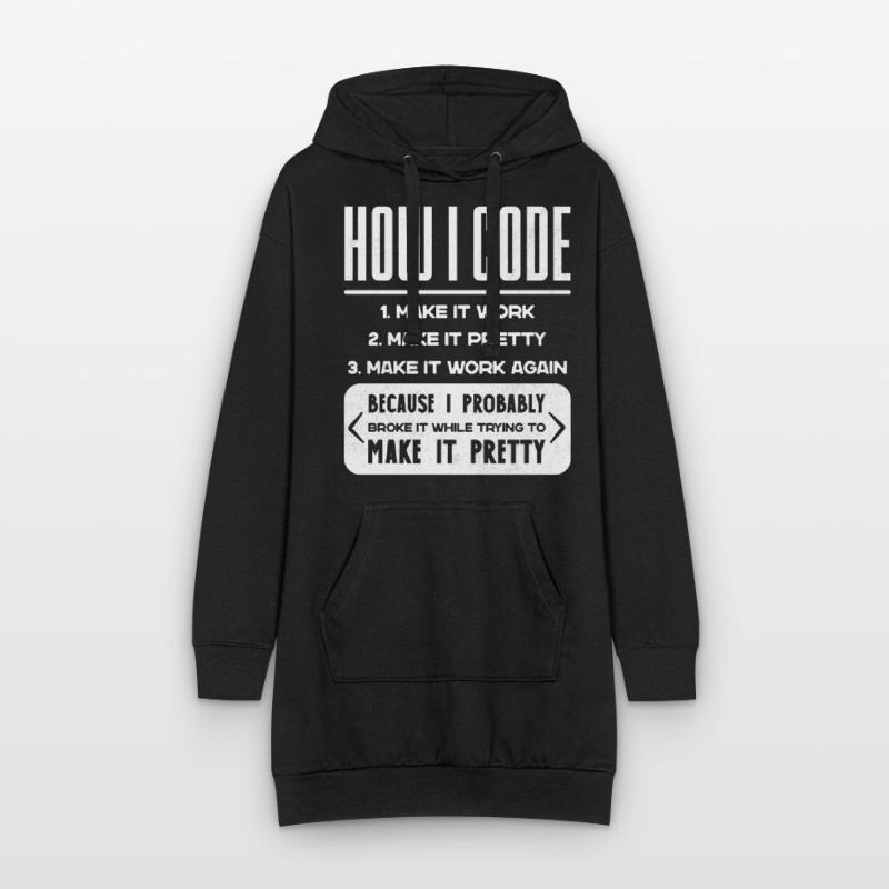 Programmeur, Code, Nerd, Programmation Sweat-shirt à capuche long Femme