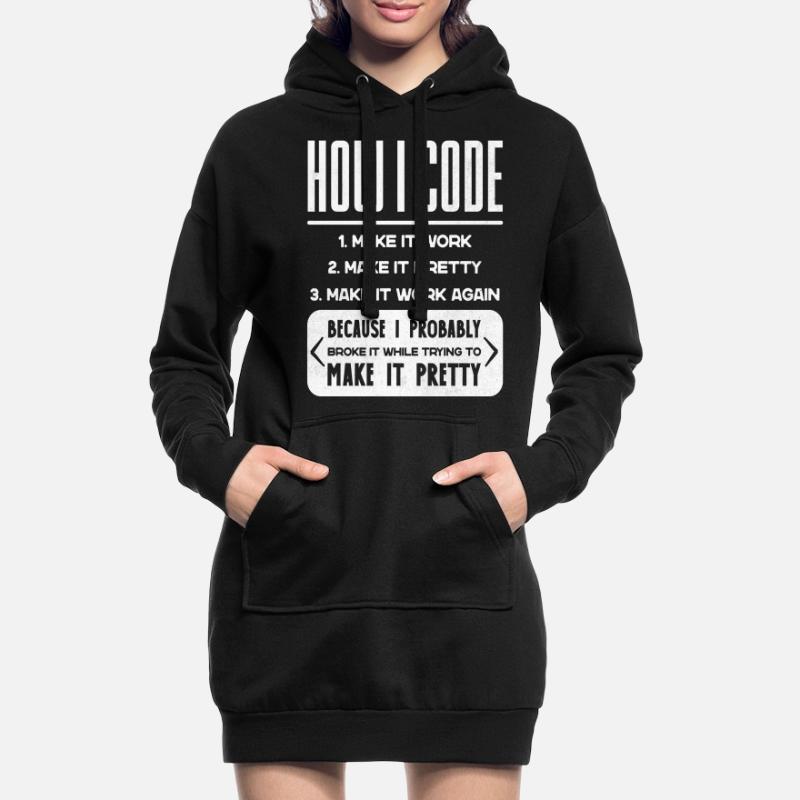 Programmeur, Code, Nerd, Programmation Sweat-shirt à capuche long Femme