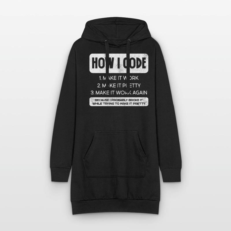 Programmeur, Code, Nerd, Programmation Sweat-shirt à capuche long Femme