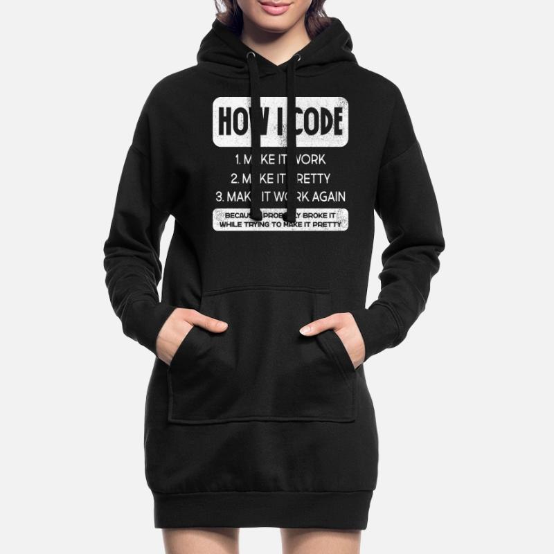 Programmeur, Code, Nerd, Programmation Sweat-shirt à capuche long Femme