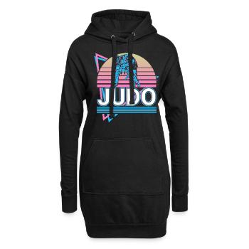 Judo Rétro Cadeau - Sweat-shirt à capuche long Femme - noir - Devant