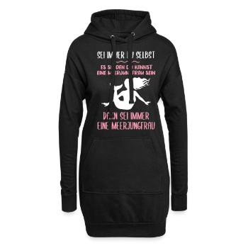 Meerjungfrau Lustiger Spruch Damen Mädchen - Hoodie-Kleid - Schwarz - Vorne