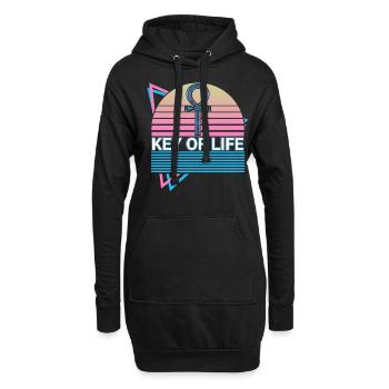 Cadeau égyptien Anhk Keys of Life - Sweat-shirt à capuche long Femme - noir - Devant