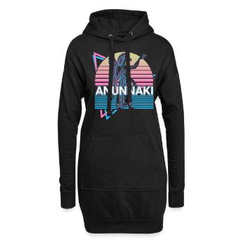 Don de Dieu égyptien Anunnaki - Sweat-shirt à capuche long Femme - noir - Devant