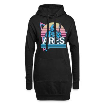 Ares Griechischer Gott Krieg Geschenk - Hoodie-Kleid - Schwarz - Vorne