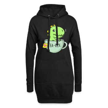 Tea Rex Cute Dinosaur TRex In A Tea Cup - Hoodie-Kleid - Schwarz - Vorne