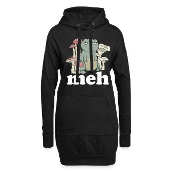 Drôle de grenouille Meh Cadeau - Sweat-shirt à capuche long Femme - noir - Devant