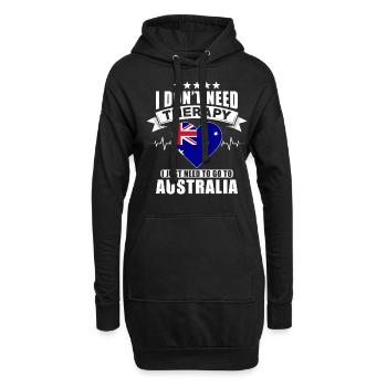 Australia I do not need Therapy - Hoodie-Kleid - Schwarz - Vorne