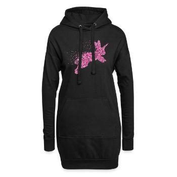 Kaninchen Einhorn Hase Zwergkaninchen - Hoodie-Kleid - Schwarz - Vorne